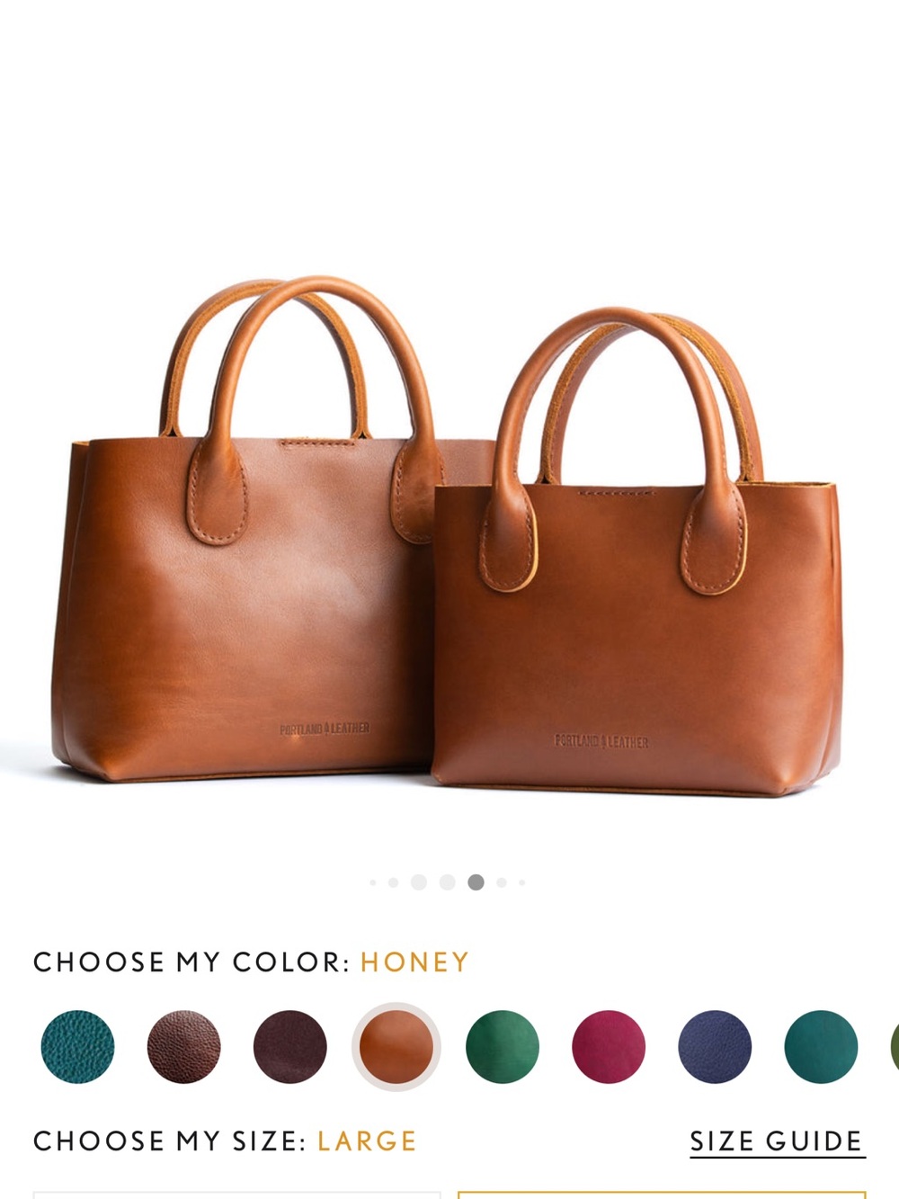 Portland Leather Goods- Large Raindrop bag - Picture 12 of 15
